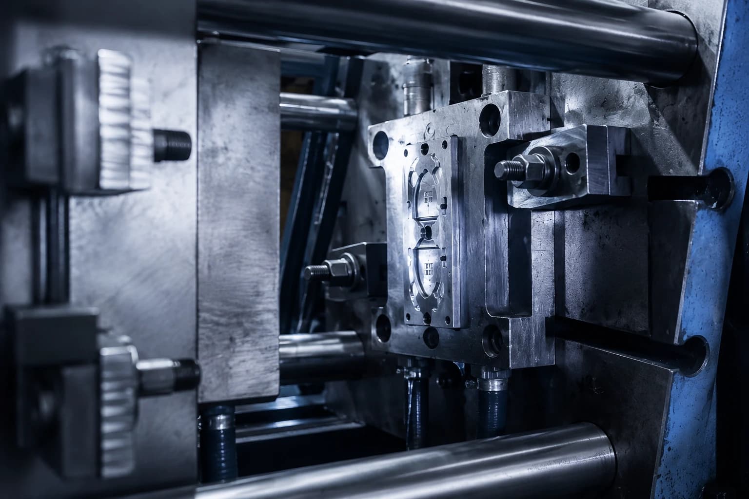 Metal injection mold inside production machinery